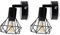 da LIGHT Wandleuchte Innen Schwarz 2 Stück, E14 Wandlampe Vintage, Metal Wandspot Industrial, Nachttischlampe Wand für Flur Eingang Schlafzimmer Wohnzimmer (Ohne Leuchtmittel)