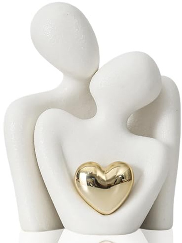 Romantic Couple Statue, Porcelain Ornament, Engagement Gifts for Couples
