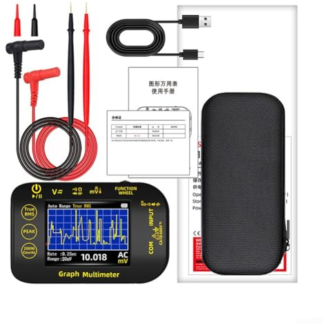 Smart Multimetro Grafico, S450 2. 8 pollice TFT Schermo A Colori 20000 Conteggi Mini Multimetro Fotovoltaico Digitale Cavo Dati Per Laboratori