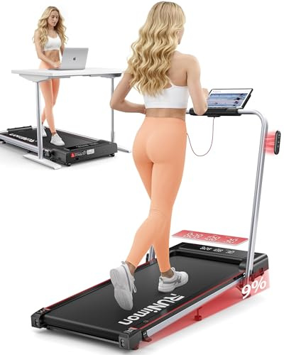 Tapis Roulant Elettrico Piehevole, 6 IN 1 Tapis Roulant Salvaspazio, Inclinazione 9%, 12 km/h, 2.5HP, Tapirulan con 2 Display LED, APP, Due Modalità di Controllo