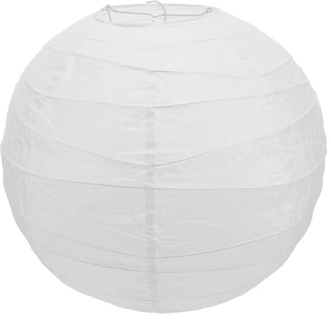 Toddmomy Weißer Papier Laternenlampenschirm, Rund, Faltbar, | Innen Deckenlaternen, Kompatibel mit Verschiedenen Leuchtmitteln, Sanftes Gleichmäßiges Licht, Eisenrahmen