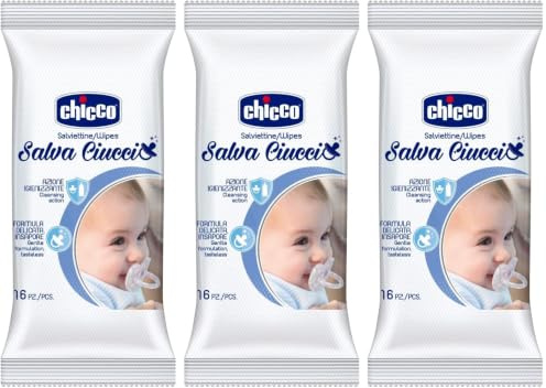Chicco 00007921000000 lingettes de nettoyage, 16 pièces, blanc (Lot de 3)