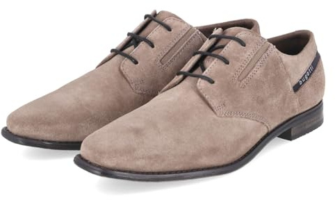 bugatti 311960111400-1400 Herren Schnürschuhe Rauleder in Taupe - Gr. 44