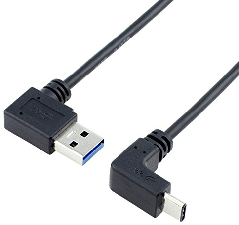 Cablecc Câble de Données USB 3.1 USB-C Coudé à 90 Degrés Vers le Haut/Bas/Gauche A Mâle pour Tablette et Téléphone