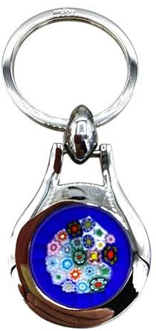 Porte-clés Coccinelle Acier et Murrina verre de Murano Made in Italy, multicolore, S
