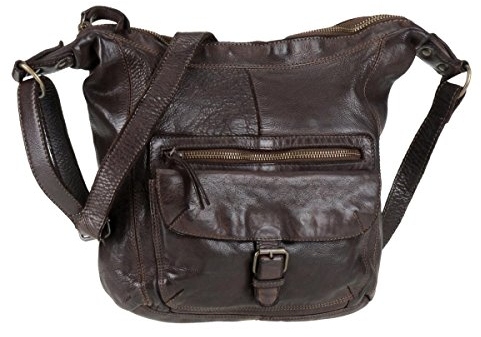 Bear Design Damen Tasche Ledertasche Umhängetasche Schultertasche braun