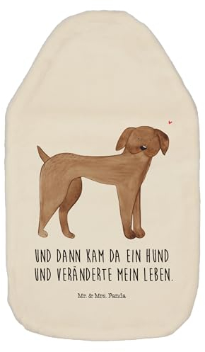 Mr. & Mrs. Panda Wärmflasche Hund Dogge - Geschenk, Wärmflasche mit Bezug, Wärmflaschenbezug, Körnerkissen, Haustier, Hundemama, Kleine Wärmflasche,