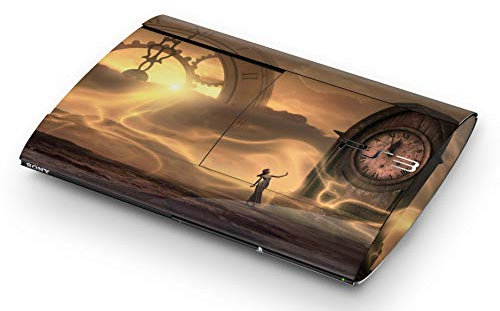 Skins4u Aufkleber Design Schutzfolie Vinyl Skin kompatibel mit Sony PS3 PlayStation 3 Super Slim Time