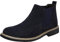 rismart Uomo Caviglia Alto Elastico Rotondo Dito del piede Scamosciato Stivali Chelsea SN010116(Blu Navy,39 EU)