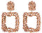 EVER FAITH Damen 6 Farben Groß Strass Kristall Quadrat Geometrische Statement Trapezförmige Ohrringe für Party Hochzeit Champagne-Farbe Rosa-Gold-Ton