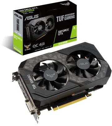 ASUS TUF Gaming NVIDIA GeForce GTX 1650 SUPER OC Edition Gaming Graphics Card (PCIe 3.0, 4GB GDDR6 memory, HDMI, DisplayPort, DVI-D, FHD Gaming, IP5X dust resistance, Space-grade lubricant)