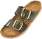 Palado Pantoletten Damen Samos GS - bequeme Sandalen Made in Spain - Hausschuhe mit dämpfendem Kork-Fußbett - modische Sommerschuhe Lack Olive UK8 - EU41