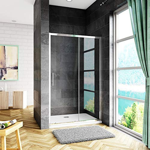 Mato Box Doccia Porta Scorrevole Per Nicchia 120x185cm In Vetro Temperato Trasparente Da 5mm Ingresso Laterale