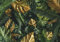 WallArena - Vlies Fototapete Blätter grün gold Monstera Pflanzen Natur 416x290 cm - Fototapeten - Tapeten - für Wohnzimmer Schlafzimmer - Vliestapete Wandtapete Tapete 3D Effekt- inkl. Kleister