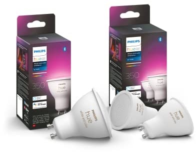 Philips Hue White & Color Ambiance GU10 LED Lampe 3-er Pack, dimmbar, bis zu 16 Millionen Farben, steuerbar via App, kompatibel mit Amazon Alexa (Echo, Echo Dot)