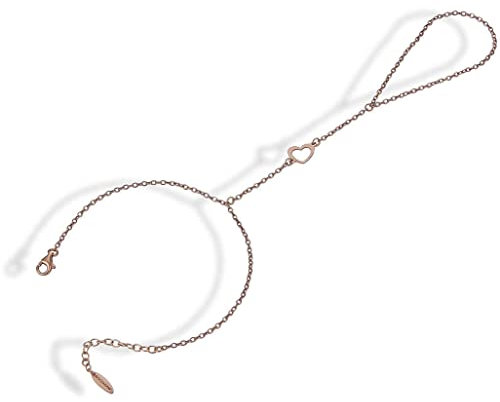 Bracciale baciamano placcato oro rosa con cuore