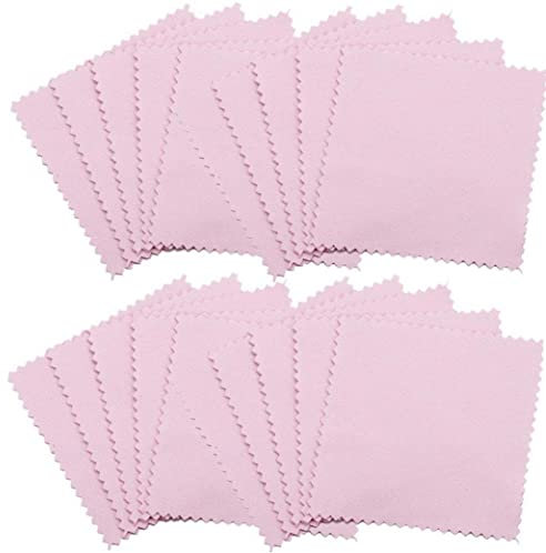 bopely 20 Pcs Jewelry Cleaning Cloth Double-sided Polishing Cloths Glasses Cleaning Cloths for Gold Silver and Platinum Jewelry Watch Coins