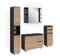 Vicco Badmöbel-Set J-Shape, Badezimmerschrank-Set, Anthrazit/Eiche, 4 Teile
