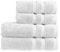 Christy Chroma Towel Set | Set of 4 | 2 Bath 2 Hand | Highly Absorbent Heavyweight 675GSM | Bold and Bright | Soft Smooth Bathroom Shower Towels | 100% Cotton | Sustainably Made | White