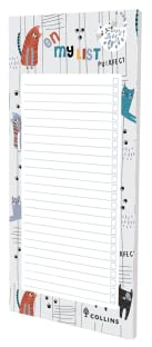 Collins Debden Maru To Do List Notepad - Activity and Task Checklist with Cute Cat Design with Magnetic Strip,Pink,230x102 mm