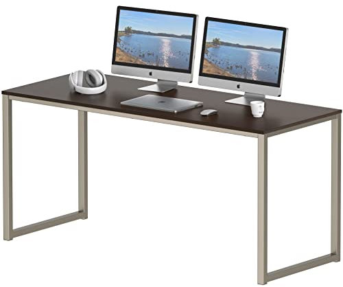 SHW Home Office Computertisch, 140 cm, 61 cm tief, Espresso