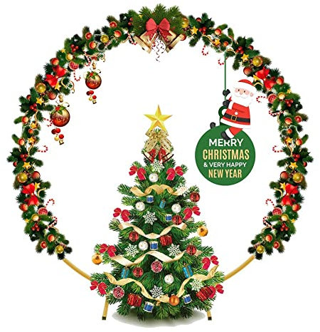 LETREM Arbor Redondo de 3,3 pies/3,9 pies para jardín, para césped al Aire Libre, Patio Trasero, Patio, Enrejado Tubular, pérgola, Marco de Flores de Boda Blanco, Estante de Soporte de Estabilidad