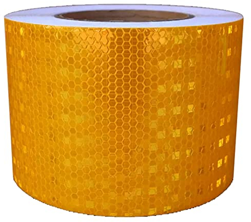 OURECO 10Cm X 20M Reflective Tape Stickers, Self-Adhesive Solid Color Lattice Barrier Tape Outdoor Safety Warning Motorcycle Reflective Sticker,D/B