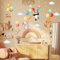 AIBAOBAO 3 Pcs Wandsticker Kinderzimmer, Tier Wandsticker, Ballon Wandaufkleber Cartoon Tier Hase Elefant Fuchs Panda Giraffe Wandtattoo für Junge Mädchen Kinderzimmer Schlafzimmer Babyzimmer Wanddeko