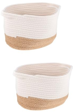 MILISTEN 2 Stk Aufbewahrungskorb Für Spielzeug Babydecken Korb Aus Baumwollseil Korb Aus Seilgeflecht Gestrickte Decke Wäschekörbe Aufbewahrungskorb Für Seile Baumwoll Seil Groß Tasche Kind
