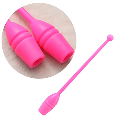 Happyyami 1Paire Bâtons de Gymnastique Artistique Multicolores pour Danse et Équipement de Fitness pour Garçon Fille et Adultes Rose