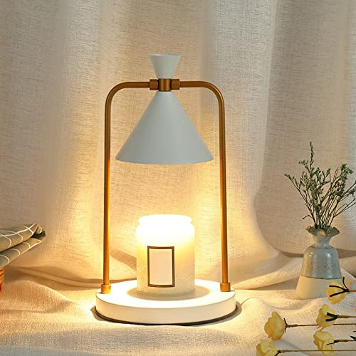 Kerzenwärmer Lampe, Kerzenwärmer Elektrisch Duftlampe Für Wachs, Candle Warmer Lamp mit Timer und Dimmer, Vintage Deko Aroma Diffuser Für Duftkerzen, Dekoration, Geschenk Für Mama & Frauen (Weiß)