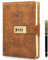 Tagebuch für Erwachsene mit Code, Tagebuch mit Schloss, Leder Notizbuch, Journal mit Stift, Diary GrößE A5 (14,8 × 21 cm) Braun