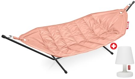 Fatboy® Headdemock Hängematte Rosa Shrimp | Hängematte für Zwei mit Gestell | Outdoor geeignet für Garten & Terrasse | 270 x 138 cm