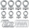 8 Sets Awning Rail Stoppers, M6M8 Stopper for Piping Rail, Stainless Steel Awning Stoppers, Multipurpose Locking Awning Hook, and 8pcs Mountaineering Buckle, 8pcs S-hooks for Motorhome, Awning Rail