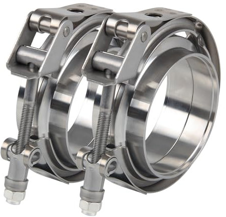 3 inch Quick Release V Band Clamp with Male Female Flanges Stainless Steel 2pcs