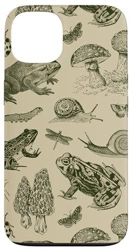 Frog Mushroom 90s Vintage Dark Academia Aesthetic Biology Case for iPhone 13