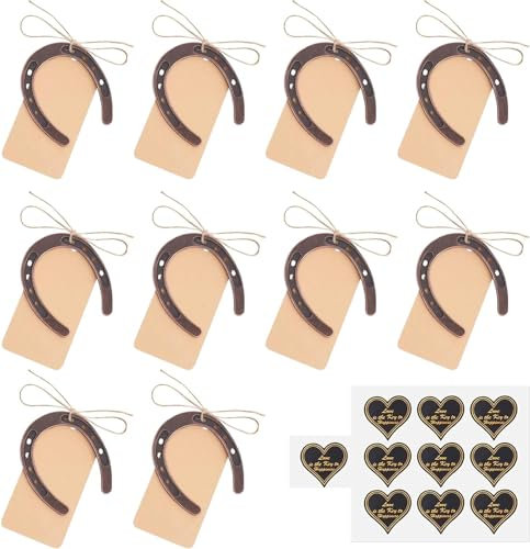 Hufeisen, Hufeisen Deko, Hufeisen Hochzeit, Lieferung mit Kraftpapier, Aufklebern und Schnur, Zur Geschenkdekoration und Tischdekoration, 10 Stück