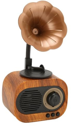 Bluetooth 5.1-Lautsprecher in Retro-Phonograph-Form, Wiederaufladbares Tragbares Kabelloses Stereo-Radio Im Vintage-Stil, Radio Im Altmodischen Stil für die Inneneinrichtung