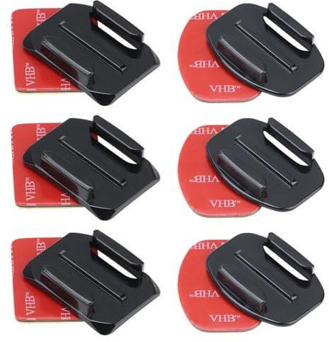 WrteEase 6 pcs Adhesive Mount Kit Sticky pads, Compatible with GoPro Hero 12 11 10 9 8 7 6 5 4 Action Cameras. Flat & Curved Helmet Mounting attachment Accessories for Go Pro Other Action Camera