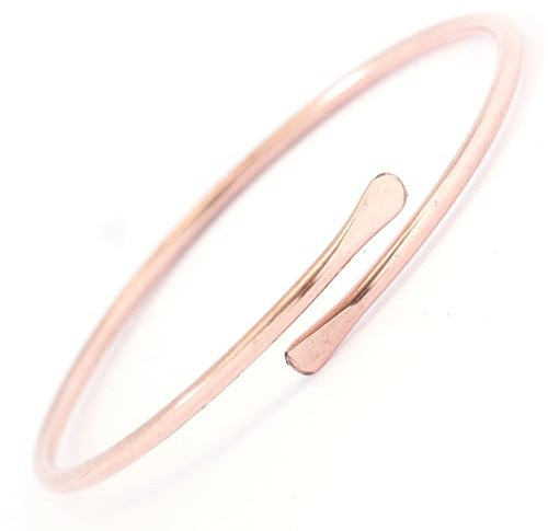 Generico Bracciale in Rame Puro Regolabile, Cuff Unisex per Yoga e Meditazione, Mantra, Gioielli Hippie Boho, Martellato, Impilato, Fatto a Mano in Nepal