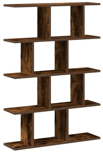 vidaXL Wall Cube Shelf 12 Compartments Smoked Oak Engineered Wood