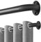 Qlfyuu Curtain Poles for Eyelet Curtains, Metal Extendable Curtain Rods for Doors Windows, 76-150cm Adjustable Black Curtain Pole for Blackout Curtains
