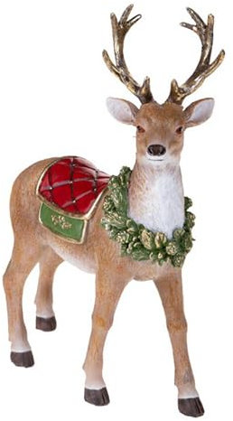 BRANDANI Statua Natale Renna in Piedi Resina h 27 cm