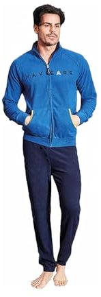 Moda Egidio Navigare Tuta-Pigiama in Pile Polar Fleece con Zip per Uomo (IT, Numero, 50, Regular, Regular, 732 Bluette)
