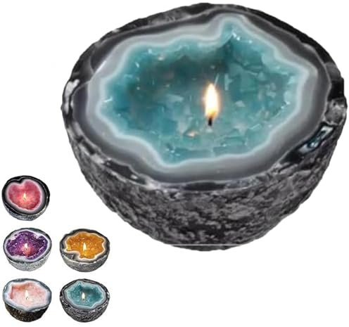 XRXRX Intention/Healing Crystal Energy Candle,DIY Kristall Heilung Kerzen, Lustige Kerzen Schüsseln Ornament, Meditation Und Positive Energie, Kristall Kerzen Home Desktop Dekoration