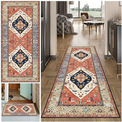 Alfombra Cocina Lavable Antideslizante Alfombra Larga para Pasillo Alfombra Comedor Pasillo Alfombras de área Felpudo Alfombra Corredor Pasillo para Entrada Lavanderia Salón Dormitorio80 x 400 cm