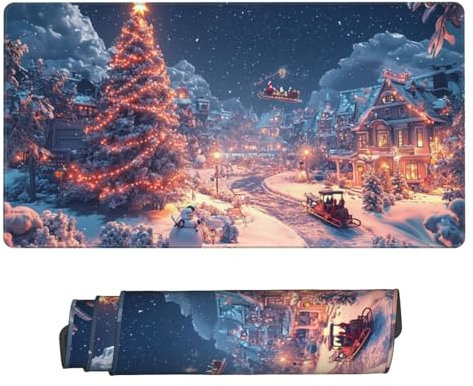 Groß Mauspad 60x30cm, Waterproof Gaming Mouse Pad Christmas Tree Mousepad, Mouse Pad XXL, Non-Slip Rubber Base, Soft Smooth Surface Extended Keyboard Desk Mat for Office Dekoration, Geschenke B-983