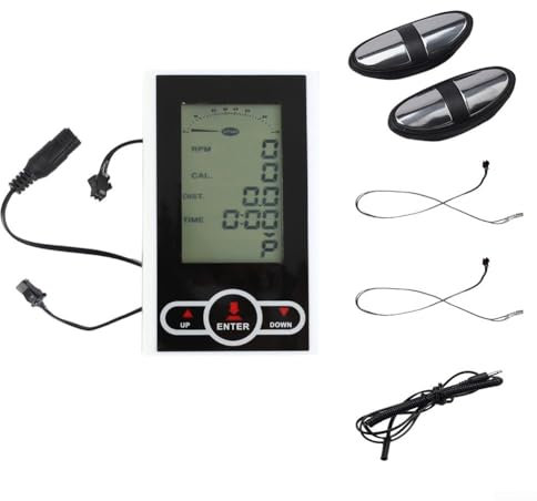 Exercise Bike Speedometer Display, Stationary Bikes LCD Monitor Speedometer, Cycle Odometer Analytical Instrument Counter, Heart Rate