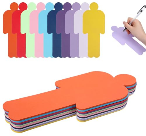 150 Stück Moderationskarten Set, 20 X 8 cm Mensch Karteikarten Bunt, 10 Farben Lernkarten für Moderationskoffer Büro Schule Präsentation und Moderation