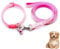 2Pcs Pink Puppy Collar, Pink Collar and Lead Set, Adjustable Dog Collar Small Dog, 1.0CM Width, 19-32CM Adjustable, 1.2M Lead, Ideal for Daily Walks, Training, and Travel.